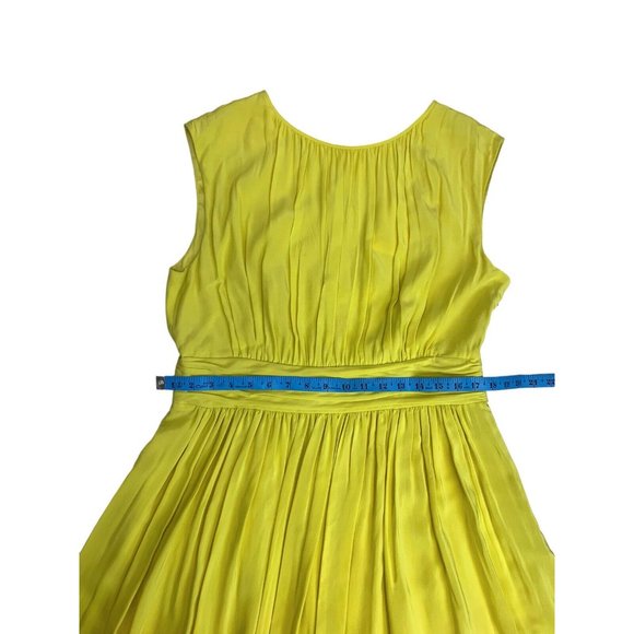 Boden Yellow Pleated Sheath Dress UK 16L US12L Knee Length NWT - Picture 7 of 12
